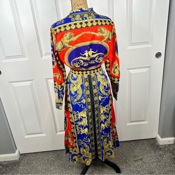 Sz M Ferrara Jaguar and Italian Printed Blouse & Pleated Skirt SET NWT $135 MSRP - Picture 12 of 15